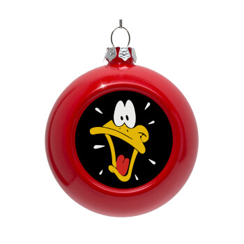 Daffy Duck, Red Christmas tree ornament bauble 8cm