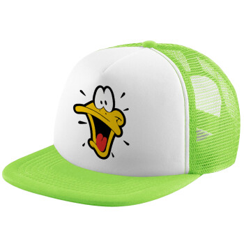 Daffy Duck, Καπέλο παιδικό Soft Trucker με Δίχτυ ΠΡΑΣΙΝΟ/ΛΕΥΚΟ (POLYESTER, ΠΑΙΔΙΚΟ, ONE SIZE)