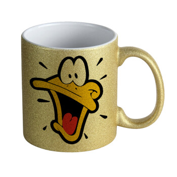 Daffy Duck, Κούπα Χρυσή Glitter που γυαλίζει, κεραμική, 330ml