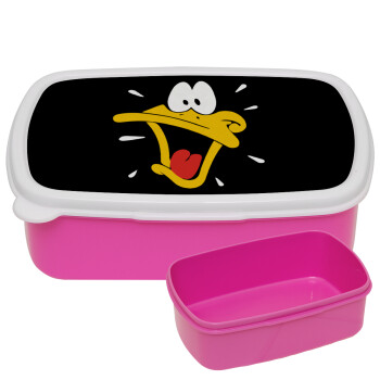 Daffy Duck, ΡΟΖ παιδικό δοχείο φαγητού (lunchbox) πλαστικό (BPA-FREE) Lunch Βox M18 x Π13 x Υ6cm