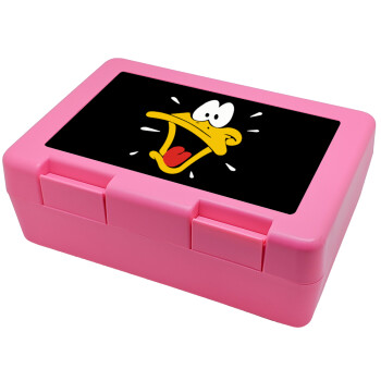 Daffy Duck, Children's cookie container PINK 185x128x65mm (BPA free plastic)