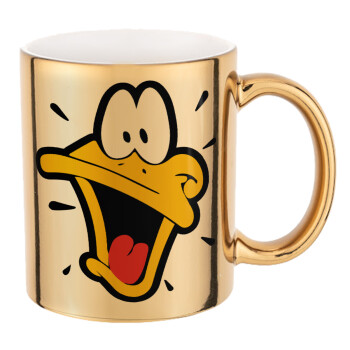 Daffy Duck, Mug ceramic, gold mirror, 330ml