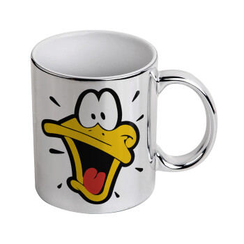 Daffy Duck, Mug ceramic, silver mirror, 330ml