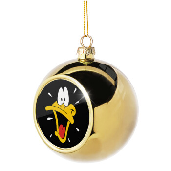 Daffy Duck, Golden Christmas tree ball ornament 8cm