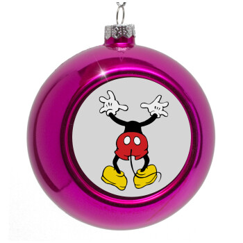 Mickey hide..., Purple Christmas tree ornament bauble 8cm