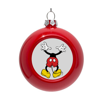 Mickey hide..., Red Christmas tree ornament bauble 8cm