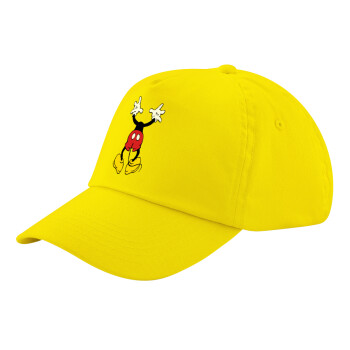 Mickey hide..., Child's Baseball Cap, 100% Cotton Twill, Yellow (COTTON, CHILD, UNISEX, ONE SIZE)