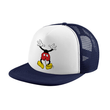 Mickey hide..., Adult Soft Trucker Hat with Dark Blue/White Mesh (POLYESTER, ADULT, UNISEX, ONE SIZE)