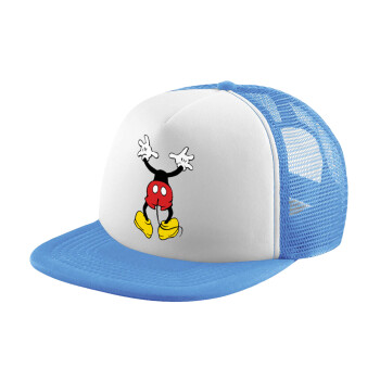 Mickey hide..., Child's Soft Trucker Hat with Blue/White Mesh (POLYESTER, CHILD, ONE SIZE)