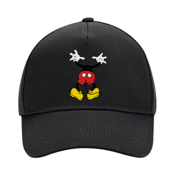 Mickey hide..., Adult Ultimate Hat BLACK, (100% COTTON DRILL, ADULT, UNISEX, ONE SIZE)