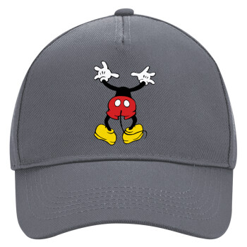 Mickey hide..., Ultimate Adult Hat Grey, (100% COTTON DRILL, ADULT, UNISEX, ONE SIZE)