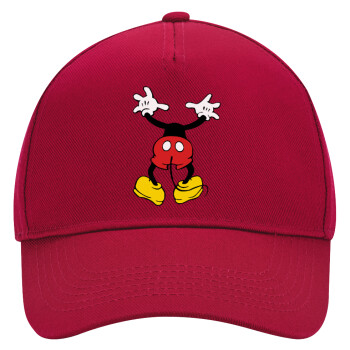 Mickey hide..., Adult Ultimate Hat RED, (100% COTTON DRILL, ADULT, UNISEX, ONE SIZE)