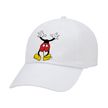 Mickey hide..., Καπέλο Ενηλίκων Baseball Λευκό 5-φύλλο (POLYESTER, ΕΝΗΛΙΚΩΝ, UNISEX, ONE SIZE)