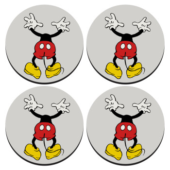 Mickey hide..., ΣΕΤ 4 Σουβέρ ξύλινα στρογγυλά (9cm)