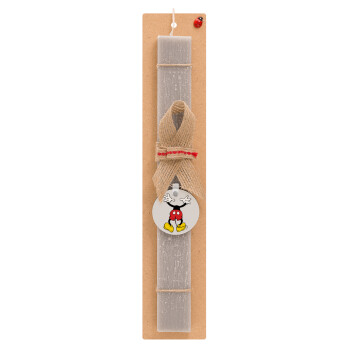 Mickey hide..., Easter Set, wooden keychain & scented Easter candle flat (30cm) (GRAY)