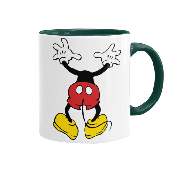 Mickey hide..., Mug colored green, ceramic, 330ml