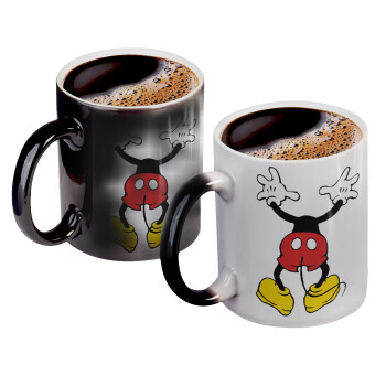 Mickey hide..., Color changing magic Mug, ceramic, 330ml when adding hot liquid inside, the black colour desappears (1 pcs)