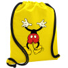 Backpack pouch GYMBAG Yellow, with pocket (40x48cm) & thick cords