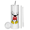 Tumbler stainless steel 600ml, with metal straw & cleaning brush