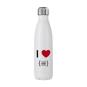 I Love {your logo here}, Stainless steel, double-walled, 750ml