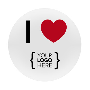 I Love {your logo here}, Mousepad Στρογγυλό 20cm