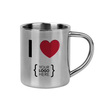 I Love {your logo here}, Mug Stainless steel double wall 300ml