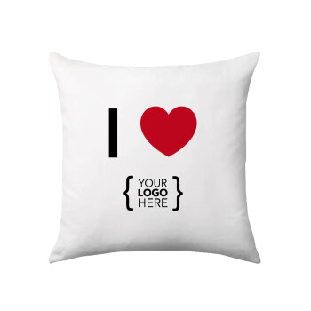 I Love {your logo here}, Sofa cushion 40x40cm includes filling