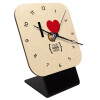 Quartz Table clock in natural wood (10cm)