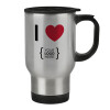 Stainless steel travel mug with lid, double wall 450ml