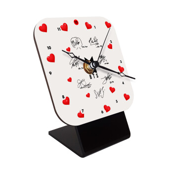 BTS signatures, Quartz Wooden table clock with hands (10cm)