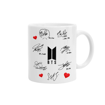 BTS signatures, Ceramic coffee mug, 330ml (1pcs)
