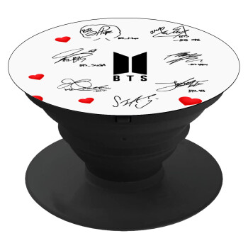 BTS signatures, Phone Holders Stand  Black Hand-held Mobile Phone Holder
