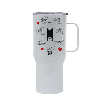 BTS signatures, Mega Stainless steel Tumbler with lid, double wall 750L