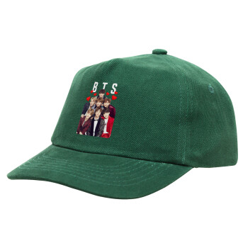 BTS hearts, Children's Baseball Cap, 100% Cotton Drill, GREEN (COTTON, CHILDREN'S, ONE SIZE)