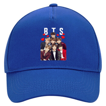 BTS hearts, Ultimate Adult Hat BLUE, (100% COTTON DRILL, ADULT, UNISEX, ONE SIZE)