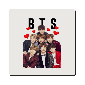 BTS hearts, Τετράγωνο μαγνητάκι ξύλινο 6x6cm