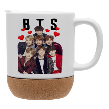 BTS hearts, Ceramic coffee mug Cork (MAT), 330ml (1pcs)