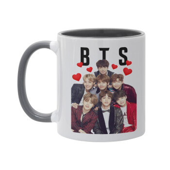 BTS hearts, Mug colored grey, ceramic, 330ml