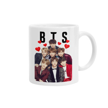BTS hearts, Ceramic coffee mug, 330ml (1pcs)