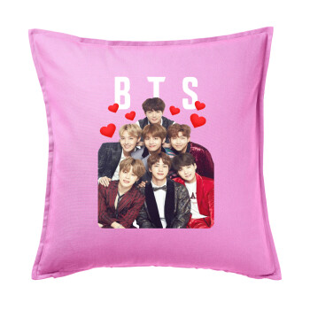 BTS hearts, Sofa cushion Pink 50x50cm includes filling