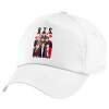 Children's Baseball Cap, 100% Cotton Twill, White (COTTON, CHILDREN'S, UNISEX, ONE SIZE)