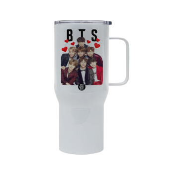 BTS hearts, Mega Stainless steel Tumbler with lid, double wall 750L