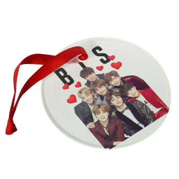 BTS hearts, Christmas ornament glass 9cm