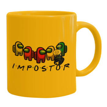 Among US impostor, Ceramic coffee mug yellow, 330ml