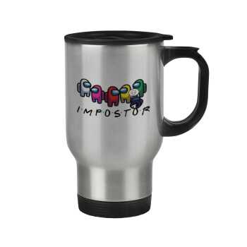 Among US impostor, Stainless steel travel mug with lid, double wall 450ml