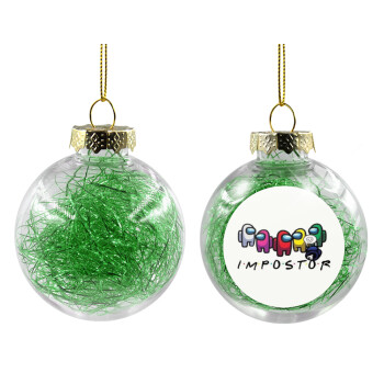 Among US impostor, Transparent Christmas tree ball ornament with green filling 8cm