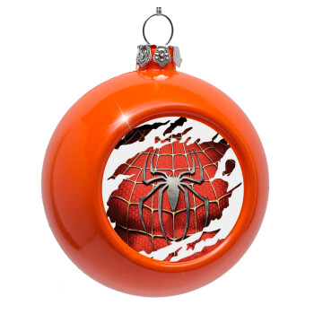 Spiderman cracked, Orange Christmas tree ornament bauble 8cm