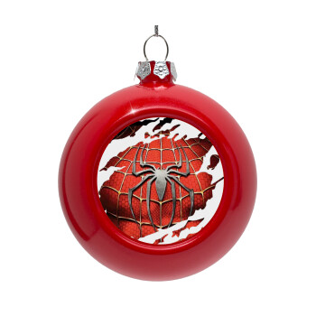 Spiderman cracked, Red Christmas tree ornament bauble 8cm