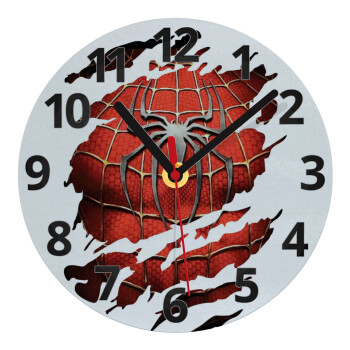 Spiderman cracked, Ρολόι τοίχου γυάλινο (20cm)
