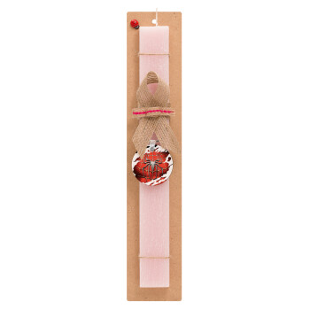 Spiderman cracked, Easter Set, wooden keychain & scented flat Easter candle (30cm) (PINK)